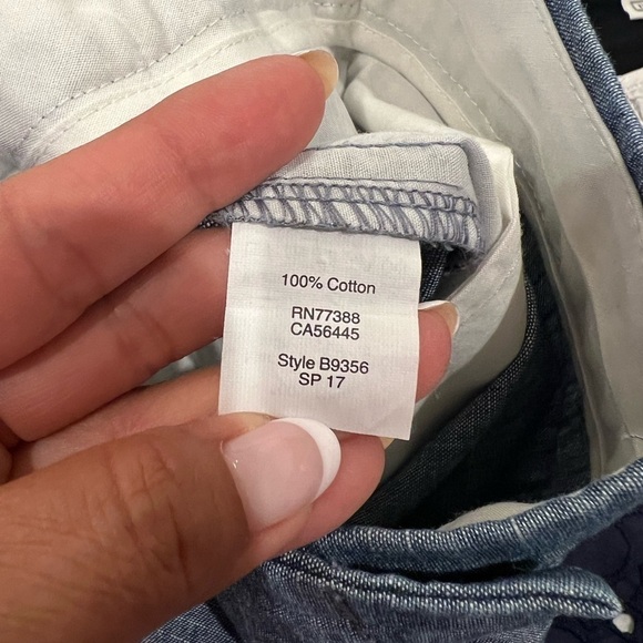 J Crew Chino Shorts Womens Size 10 Blue Chambray 5" Pockets Classic Flat Front E - Picture 6 of 8